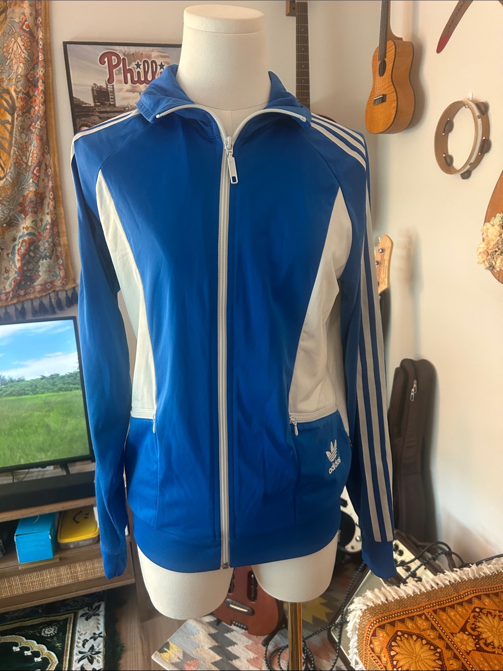 adidas Blue and White Women's Jacket